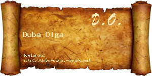 Duba Olga névjegykártya